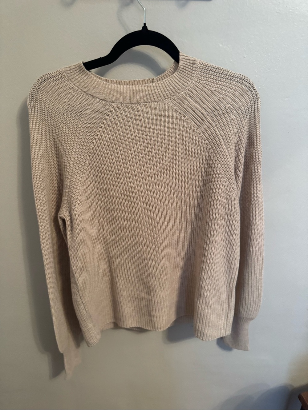Jessica Simpson Light Beige Ribbed Crewneck Sweater
